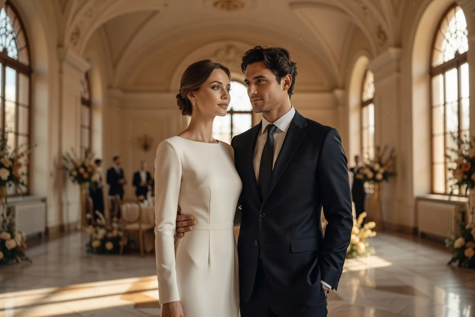 Couple franco-russe lors de leur cérémonie de mariage, symbolisant l'union interculturelle et les traditions slaves