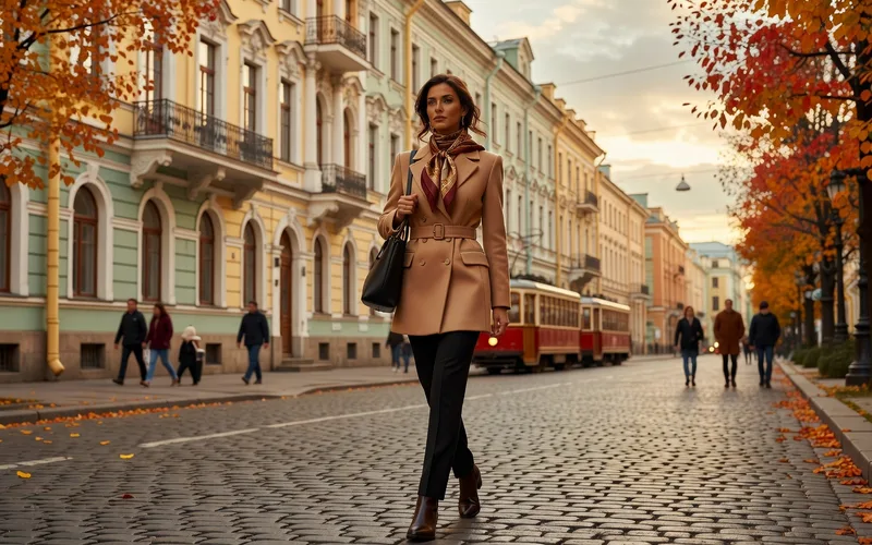 Femme russe dans un intérieur soigné et chaleureux, symbolisant l'importance accordée à la gestion du foyer dans la culture russe